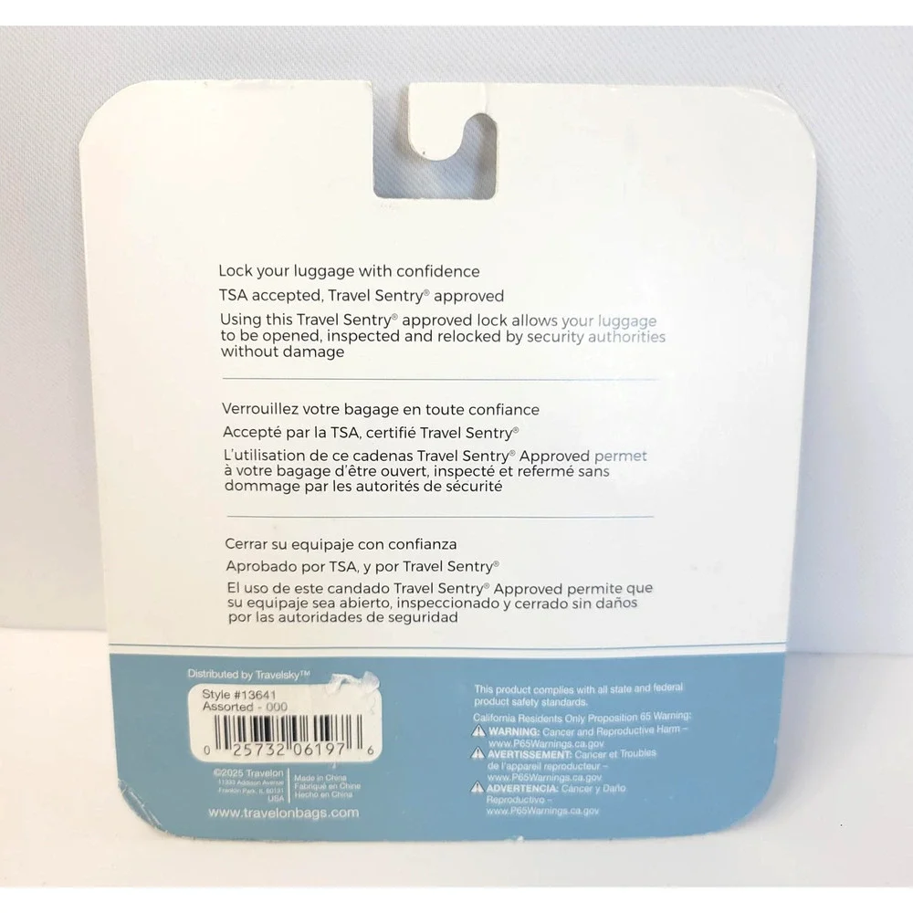 Travelon TSA Accepted Travel Sentry Luggage Locks Set Of 2 Black Gray Combo New